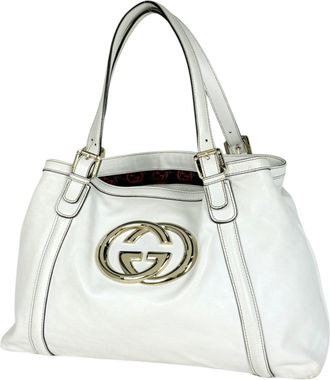 Gucci White Leather Tote Bag (Pre-Owned)