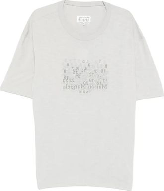 Maison Margiela Oversized T-shirt met grafische print - Heren - T-shirts - Wit - L - Katoen - Tops