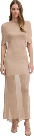 Simona Corsellini Avondjurken - Dames - Avondkleed - Beige - M - Leer - Kleedjes