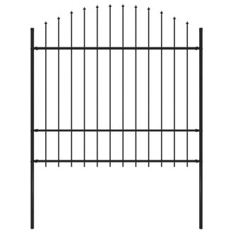 Berkfield Home Garden Fence with Spear Top Steel in Black