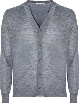 KANGRA Grijze wollen vest met knoopsluiting - Heren - Vesten - Grijs - S - Wol - Truien & Vesten