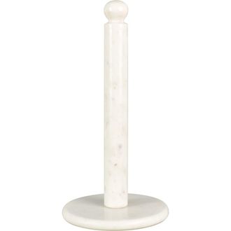 Happimess Avery Modern Classic Metal with Non Slip Weighted Marble Base Paper Towel Holder in Marble White at Nordstrom