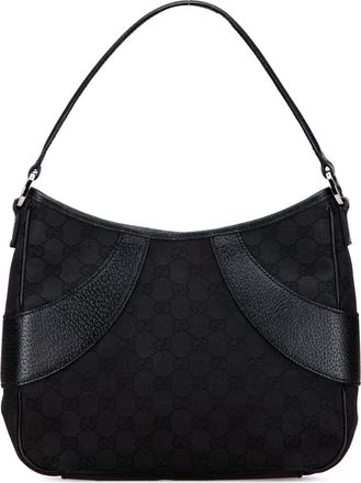 Gucci Pre-owned Womens Hobo Gg Canvas Shoulder Bag - Black Textile - One Size