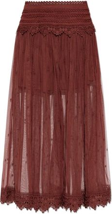 AllSaints Trixie Rok - Dames - Maxi Rokken - Rood - XS - Polyester - Rokken