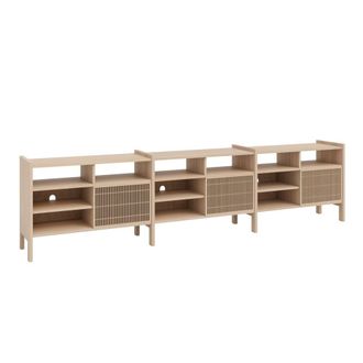 Naan Furniture Aparador grande de pino macizo 300,6 cm sin barnizar