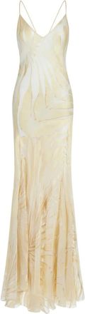 Roberto Cavalli Abito lungo in raso - Toni neutri