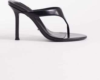 Tony Bianco Dynasty - Sandali infradito neri con tacco-Nero