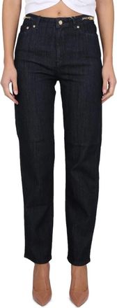 Michael Kors Jeans met rechte pijpen en kettingdetail - Dames - Regular Fit Jeans - Blauw - 3XS - Katoen - Jeans