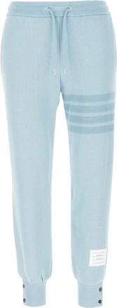 Thom Browne Double Face Knit 4-Bar joggingbroek - Dames - Sweatpants - Blauw - M - Katoen - Broeken