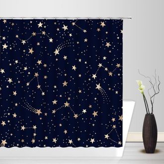 OEM Cortina De Ducha Con Tem&aacute;tica De Cielo Estrellado, Bonito Estampado De Estrellas, Decoraci&oacute;n De Ba&ntilde;o Con Motivos De Astrolog&iacute;a, Cosmolog&iacute;a, Planetas Y