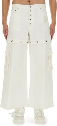 Off-white 90s Super Baggy Jeans - Heren - Wijde Broeken - Wit - W32 - Katoen - Broeken