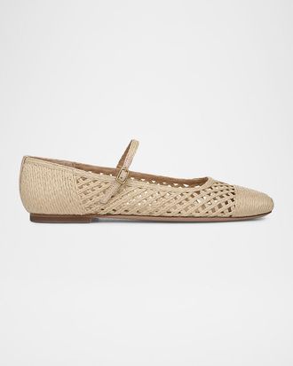 Veronica Beard Ellie Raffia Ballerina Flats