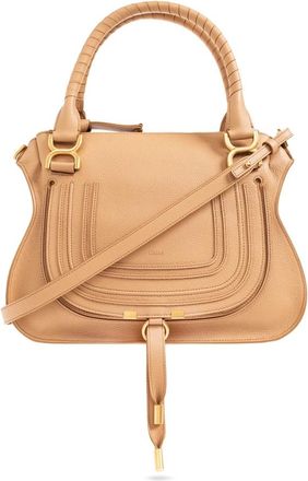 Chlo&eacute; Marcie Medium Schoudertas - Dames - Handtassen - Beige - ONE Size - Leer - Tassen
