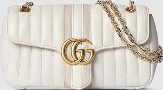 Gucci Jetset GG Marmont Medium Shoulder Bag, White, Leather