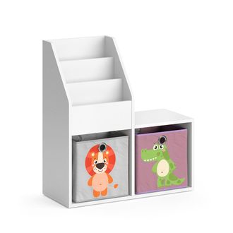 Vicco Estanter&iacute;a Infantil Luigi, Blanco, 72 X 79 Cm Mini, Con 2 Cajas Plegables Opc.3 Vicco