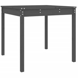 vidaXL Mesa De Jard&iacute;n Madera Maciza Pino Gris 82,5x82,5x76 Cm Vidaxl