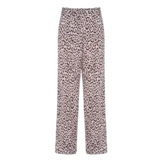SoAllure Cropped Trousers, female, Multicolor, Size: 2XL Animalier Palazzo Pants with Side Band
