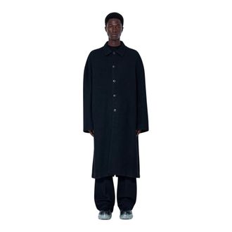 Rick Owens Buttoned Brad Coat - male - Rick Owens - Single-Breasted Coats - Black - M - Coats