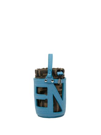 Fendi 2000-2025 Zucca Canvas and Leather Step Out Bucket Bag Charm key chain - Blue