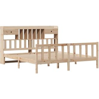 vidaXL Cama Con Estanter&iacute;a Sin Colch&oacute;n Madera Maciza De Pino 180x200cm Vidaxl