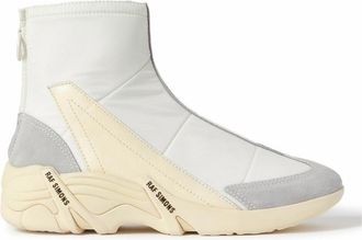 Raf Simons Mens Cylon 22 Quilted Nylon Leather Boot In White