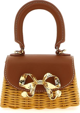 Self Portrait rattan Micro Bow Handbag