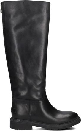 Shabbies Amsterdam Duck Tala Leren Zwarte Laarzen - Dames - Hoge Laarzen - Zwart - 38 EU - Leer - Schoenen