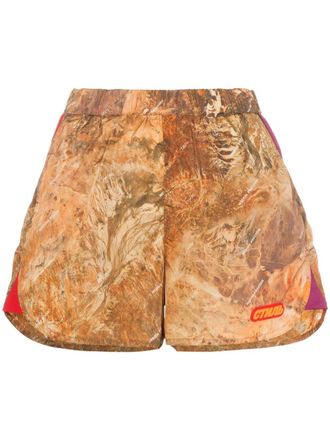 Heron Preston camouflage print shorts met hoge taille - Beige