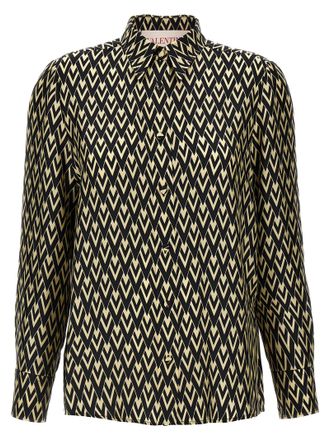 Valentino Garavani Bicolor Silk Womens Blouse