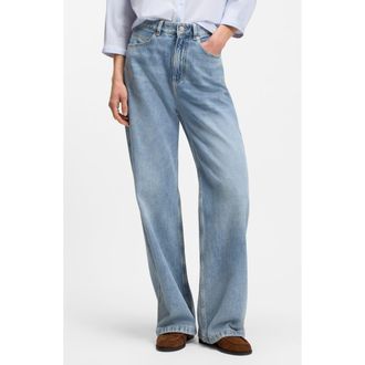 Boss Orange by Hugo Boss Marlene Wide Leg Nonstretch Jeans in Medium Blue at Nordstrom, Size 31 X 32
