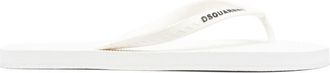 Dsquared2 embossed-logo flip flops - men - Rubber/Rubber/Rubber - 44 - White