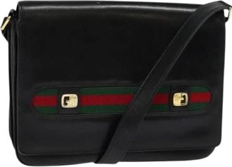 Gucci Pre-owned Sherry line schoudertas - Dames - Vintage Schoudertas - Zwart - ONE Size - Leer - Vintage