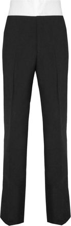 Ferragamo silk-insert pressed-crease tailored trousers - men - Wool/Rayon - 52 - Black