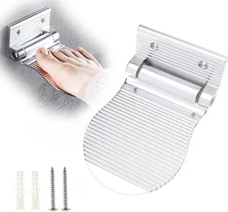 OEM Reposapi&eacute;s Para Ducha De Ba&ntilde;o, Aluminio, Soporte Plegable Con Pedal Para Afeitado, Reposapi&eacute;s Para Pedicura, Cuidado De Los Pies, Plateado