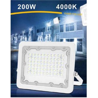 Trade Shop Trade Shop Traesio - Trade Shop - Faro Led 200 Watt Ultra Slim Esterno Bianco Ip65 Luce 6500k 4000k 3000k Fs200w-b