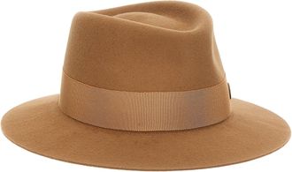 Maison Michel Womens Brown Wool Fedora Accessory