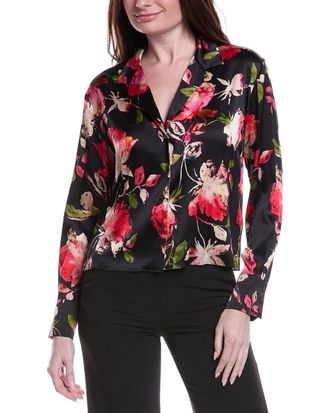 Go Silk GoSilk Classic Collar Silk-Blend Top