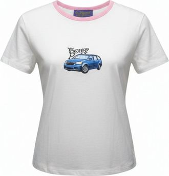 Petra Womens Car Print Tee In White