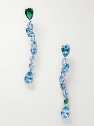 Completedworks Orecchini In Argento Riciclato Con Zirconia Cubica E Spinello Sintetico