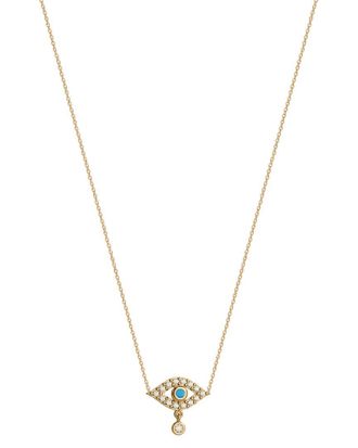 Gabi Rielle 14K Over Silver Cz Mini Evil Eye Necklace