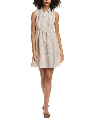 Max Studio Cap Sleeve Front Pleat Mini Dress