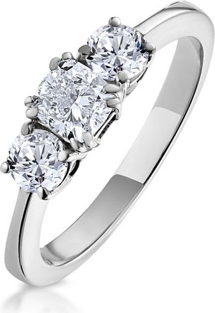 The Diamond Store 3 Stone Meghan Diamond Engagement Ring 1CT G/SI1 in Platinum