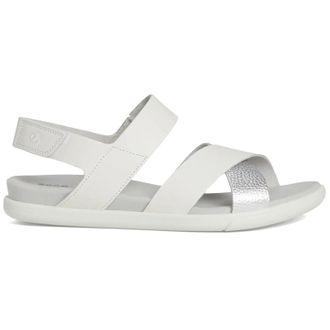 Ecco Ecco Samara Full Grain Leather Womens Slingbacks Sandals - White Pure Silver - Size:UK 6.5-7
