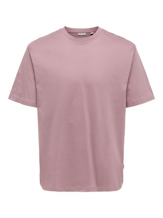 Only & Sons Rundhalsshirt ONLY & SONS ONSFRED RLX SS TEE, Herren, Gr. XXL, twilight mauve, Single Jersey, Obermaterial: 100% Baumwolle, unifarben, relaxed fit nor