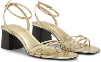 Mango Ankle Strap Sandal in Gold at Nordstrom, Size 9.5Us