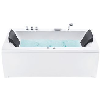 Beliani Beliani - Ba&ntilde;era De Acr&iacute;lico Blanco 183 X 90 Cm Derecha Con Chorros De Masaje Y Reposacabezas Con Led Varadero