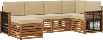 vidaXL Conjunto De Sof&aacute;s De Exterior 5 Uds. Natural Vidaxl