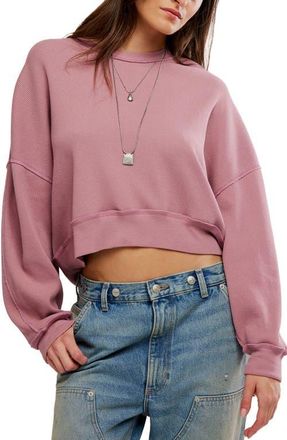 Free People Skyline Waffle Long Sleeve T-Shirt in Rose Raisin at Nordstrom, Size X-Large