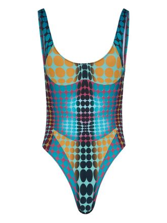 Jean Paul Gaultier Re-edition printed swimsuit - Blue