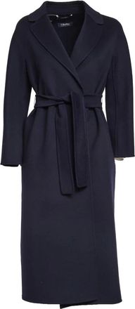 Max Mara Dames, Mantels, Blauw, Maat: M Wol